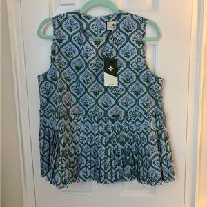 Tuckernuck Blue and Green Patterned Sleeveless Top